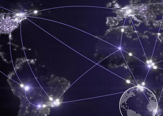 enterprise global security map showing connected security systems across the globe 